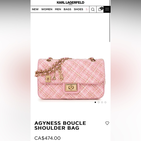 Karl Lagerfeld Bags Brand New Karl Lagerfeld Pink Agyness Boucle